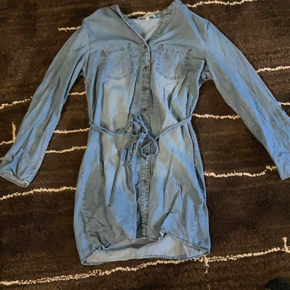 Long-Sleeve Denim Dress